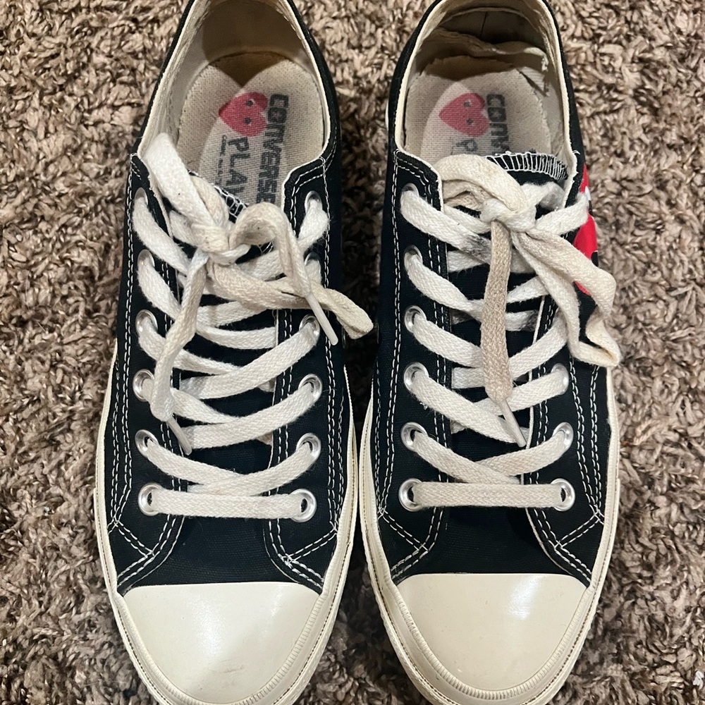 Converse Black and White Lace-Up Shoes comme des garcon